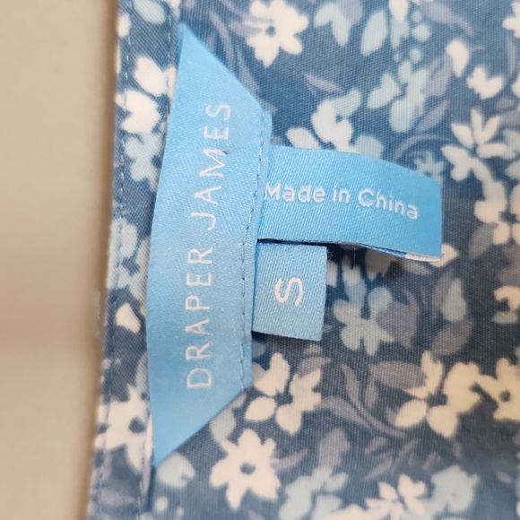 Draper James Blue Ditsy Floral Cotton‎ Blouse Size Small - Picture 4 of 10